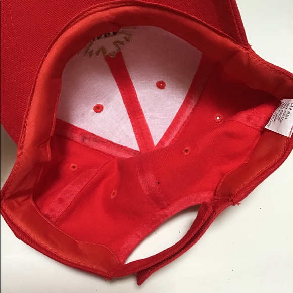 Red Embroidered Canada Maple Leaf  Ball Cap - Picture 8 of 10